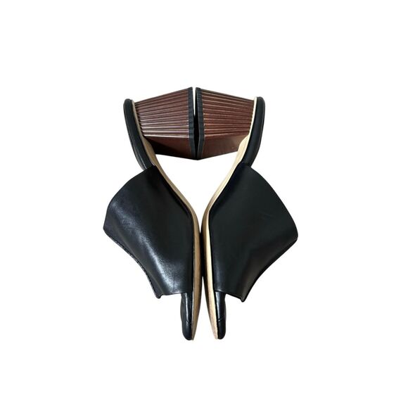 Sam Edelman Sonya Eggshell Sculptural Slip On Open Toe Block Heeled Sandals 10 B - Picture 10 of 14